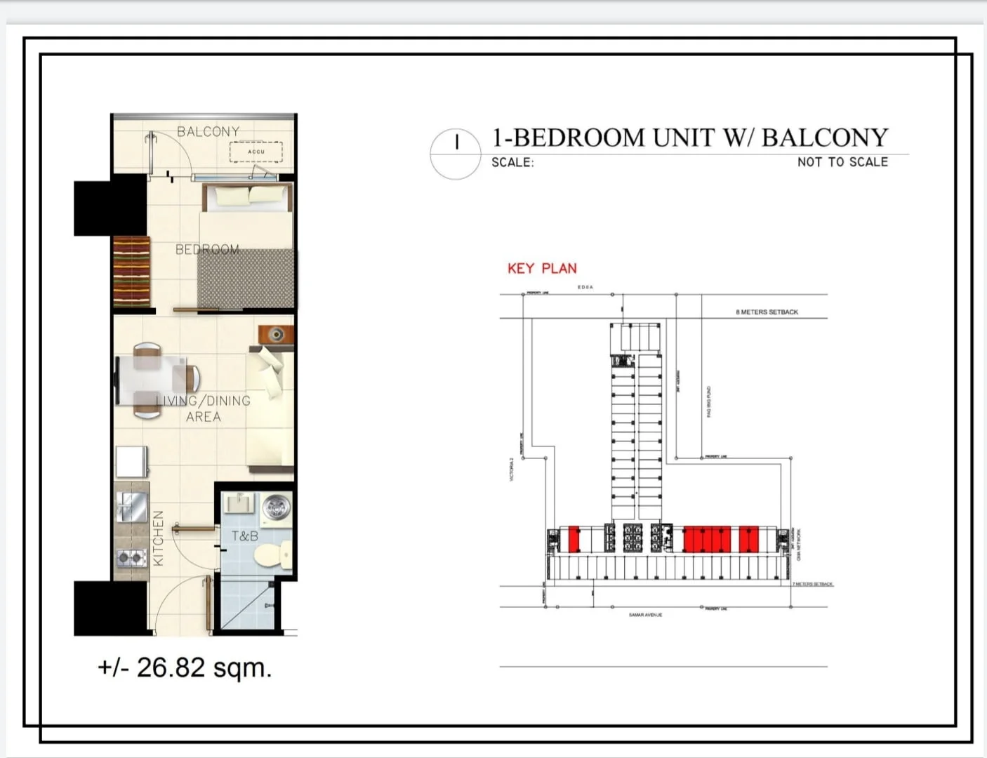 1 bedroom unit balcony